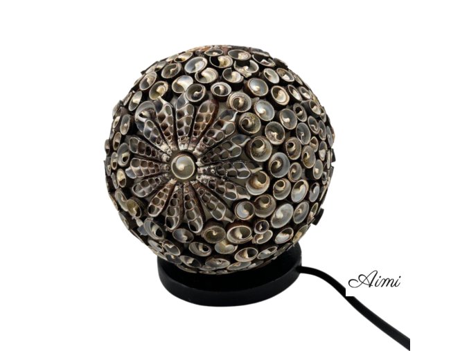 Boho Lampa z Morských Mušlí - Čokoládový Twist Globus - 15cm (Varianta Čokoládový Twist Globus - 15cm)