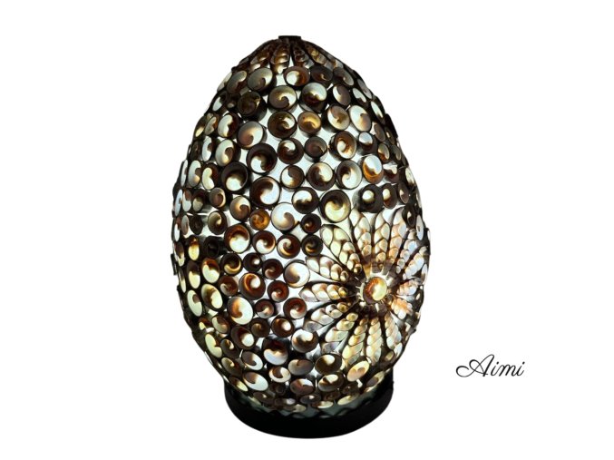 Boho Lampa z Morských Mušlí - Čokoládový Twist Ovál - 20cm (Varianta Čokoládový Twist Ovál - 20cm)