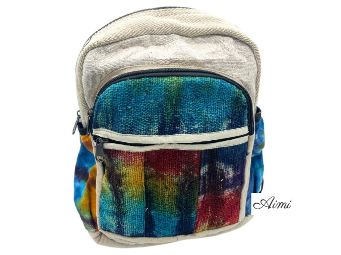 Tie Dye Stredný Konopný Batoh bez Potlače (Varianta Tie Dye Stredný Konopný Batoh bez Potlače)
