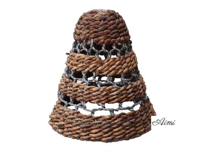 Veľké Tienidlo na Lampu z Banánového Listu Abu-Abu Raffia - H:36xD:34cm