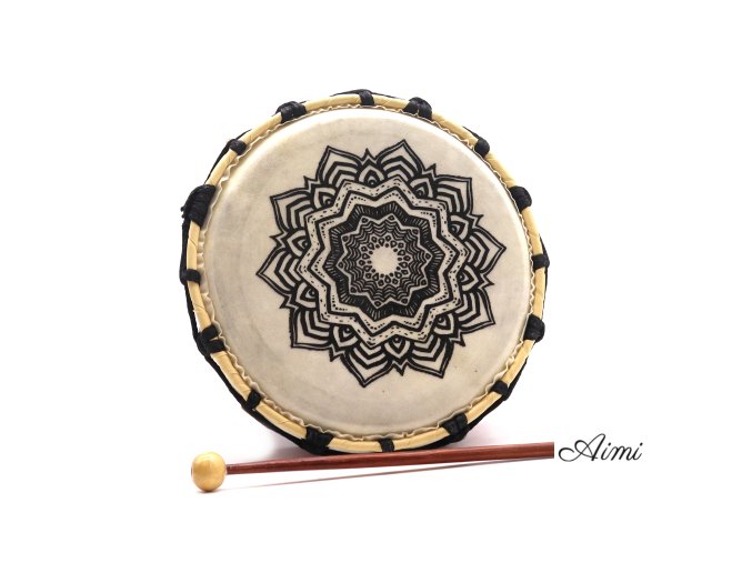 Mandala Šamanský Bubon s 1 Paličkou - 20 cm