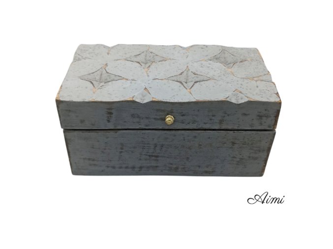 Vintage Deco - Viacúčelová Krabičky - 22x12x10cm - Sivá Hviezda