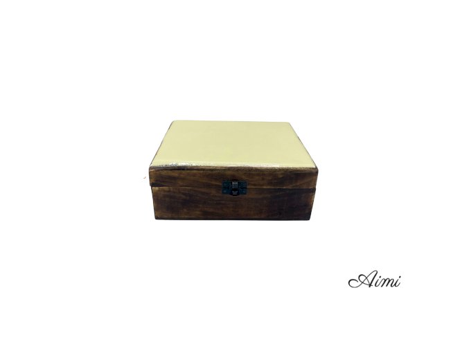 Veľká Drevená Krabička s Keramickou Glazúrou - 20x15x7.5cm - Betón (Varianta 20x15x7.5cm - Betón)