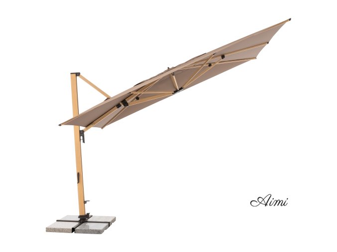 ALU WOOD XL 4x3 m - záhradný naklápací bočný slnečník (Barvy slunečníků 820)