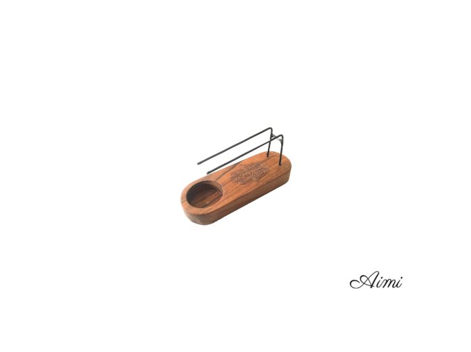 Malý Stojan na Palo Santo - Teakové Drevo - Dizajn Hamsa (Varianta Teakové Drevo - Dizajn Hamsa)