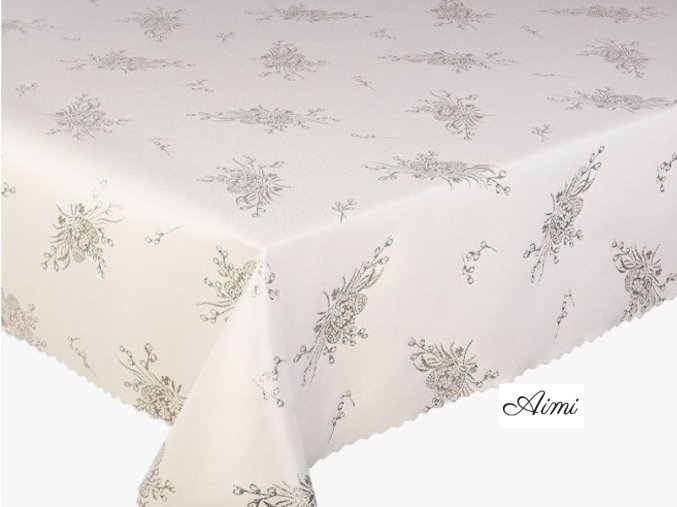 eng pl Double sided Tablecloths with stain resistant coating Silver 1157 7161 1