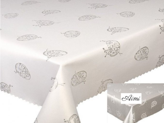 eng pl Double sided Tablecloths with stain resistant coating Silver 1389 7162 3