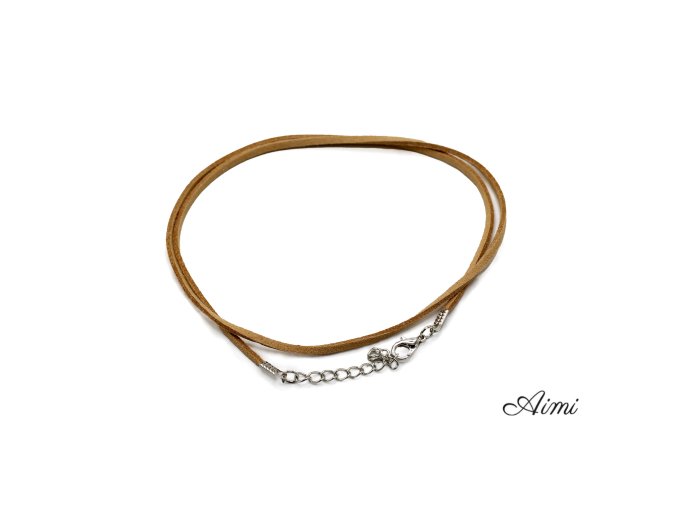 Balíček Šnúrok z Umelého Semišu so Zapínaním - 2.5mm x 55cm - Hnedý A120