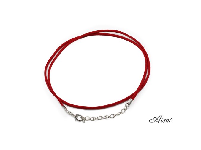 Balíček Šnúrok z Umelého Semišu so Zapínaním - 2.5mm x 55cm - Červený A056