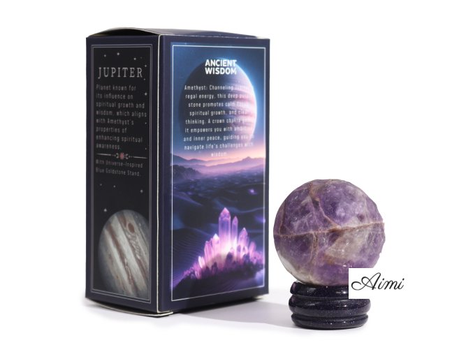 Ametsyt na Solárnom Stojane zo Zlatého Kameňa -Jupiter 40mm (Varianta Ametsyt na Solárnom Stojane zo Zlatého Kameňa -Jupiter 40mm)