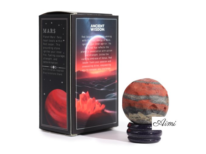 Červený Jaspis na Solárnom Stojane zo Zlatého Kameňa - Mars 40mm