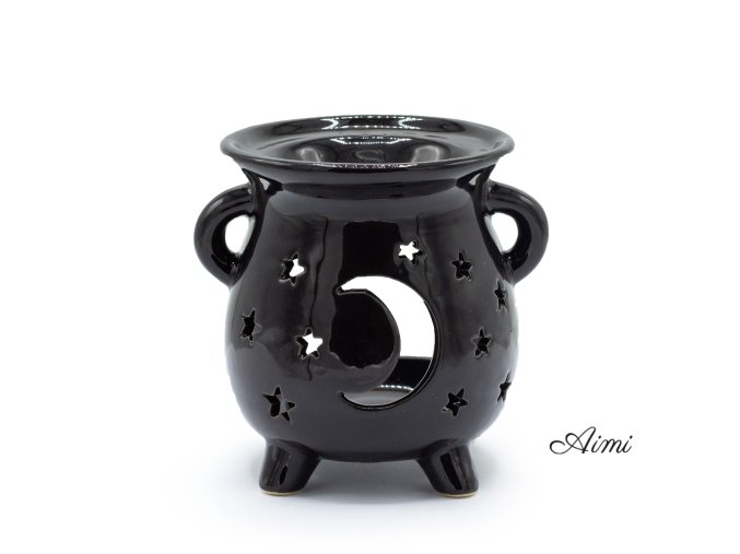 Kotlíková Aroma Lampa - Mesiac a Hviezdy - Čierna (Varianta Mesiac a Hviezdy - Čierna)