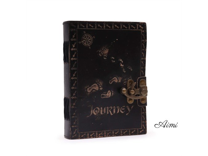 Kožený Zápisník – Obyčajný Papier - Journey (12.5cmX17.5cm) - Tmavohnedý