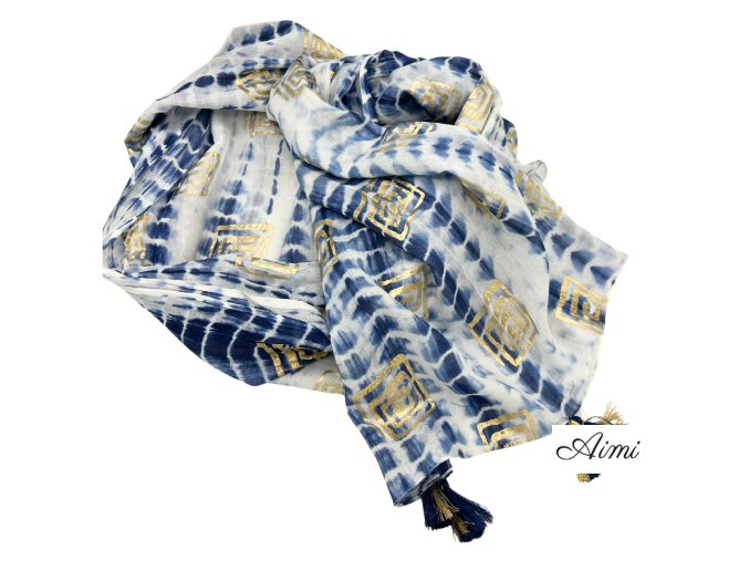 Nomád Sari - Pario - Modrý Tie Dye & Potlač (Varianta Pario - Modrý Tie Dye & Potlač)
