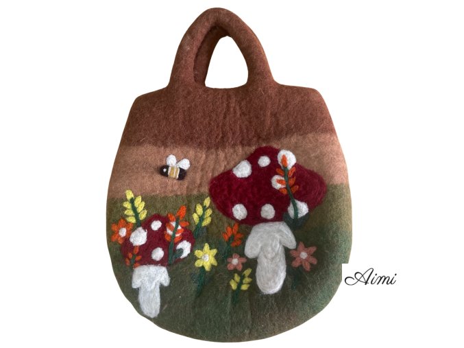Plstená Taška s Motívom Hubovej Záhrady - 35x27cm