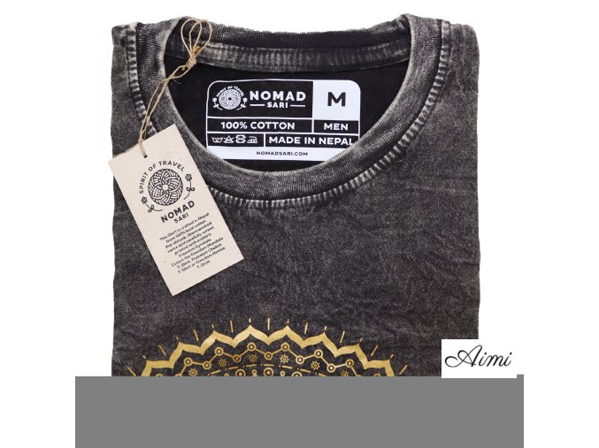 Stone Wash Tričko (M) - Tmavo Šedé