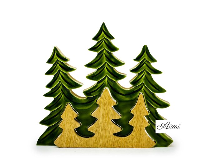 Stratený v Lese - Drevená 3D Dekorácia Tri Stromy - 20x23cm (Varianta Drevená 3D Dekorácia Tri Stromy - 20x23cm)
