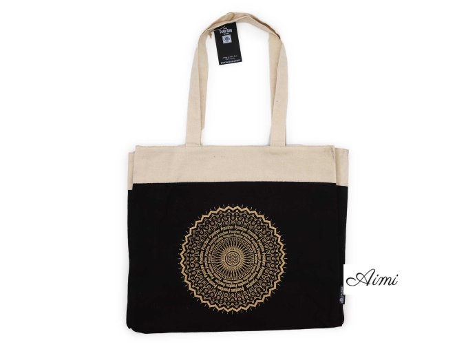Veľká Nákupná Taška (38x15x43cm) Čokoládová Stonewash 14oz - Slobodná Mandala
