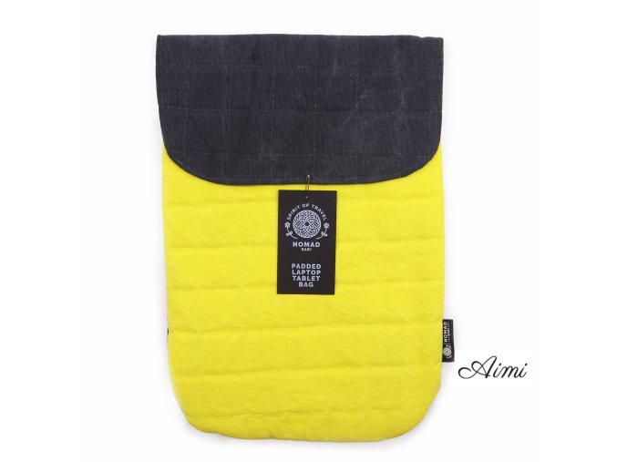 Polstrovaná Taška na Notebook - Žltá - 14oz,, Stonewash (Varianta Žltá - 14oz,,  Stonewash)