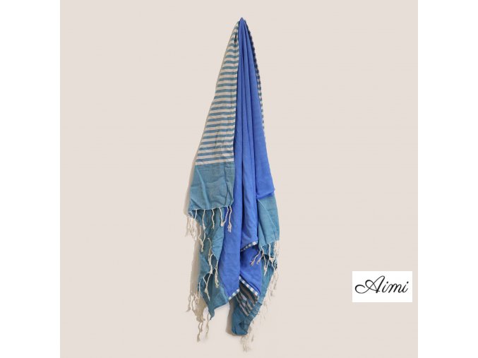 Bavlnená Plážová Deka - 100x180 cm - Nebeská Modrá