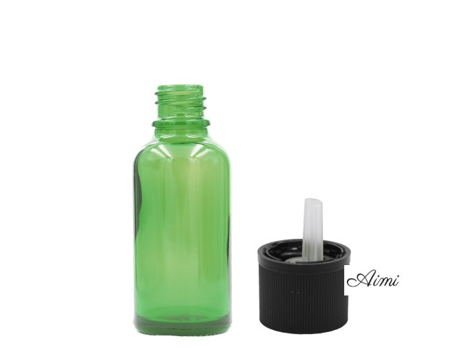 15ml Zelená Sklenená Fľaška s Uzáverom s Detskou Poistkou (Varianta 15ml Zelená Sklenená Fľaška s Uzáverom s Detskou Poistkou)