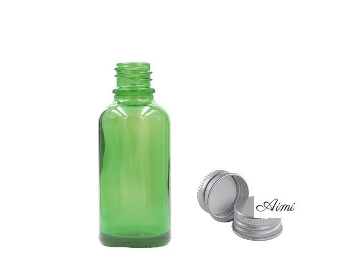 15ml Zelená Sklenená Fľaška s Hliníkovým Uzáverom (Varianta 15ml Zelená Sklenená Fľaška s Hliníkovým Uzáverom)