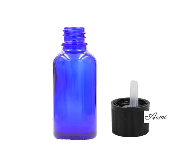 30ml Modrá Sklenená Fľaška s Uzáverom s Detskou Poistkou (Varianta 30ml Modrá Sklenená Fľaška s Uzáverom s Detskou Poistkou)