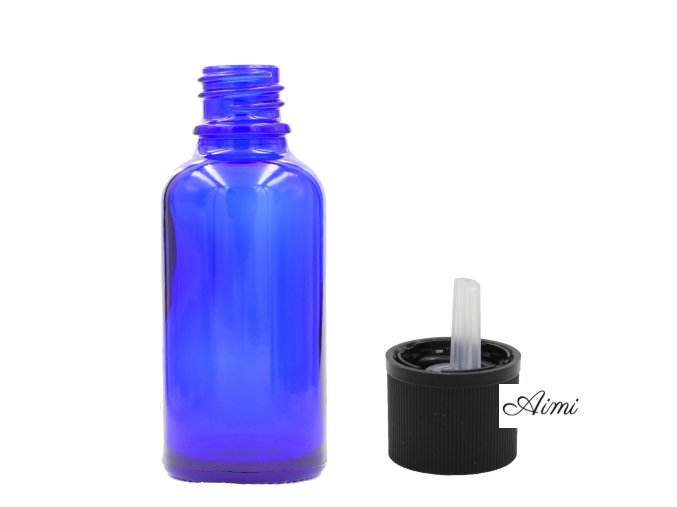 50ml Modrá Sklenená Fľaška s Uzáverom s Detskou Poistkou (Varianta 50ml Modrá Sklenená Fľaška s Uzáverom s Detskou Poistkou)