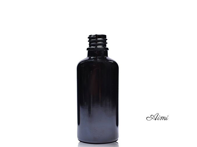 15ml Čierna Sklenená Fľaška - Bez Uzáveru