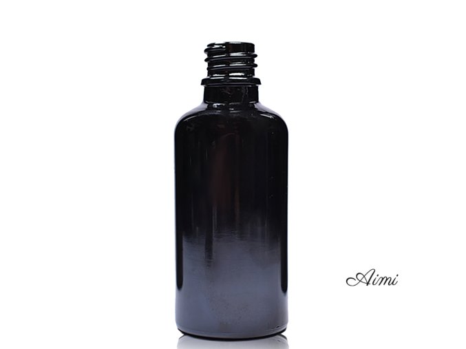 50ml Čierna Sklenená Fľaška - Bez Uzáveru