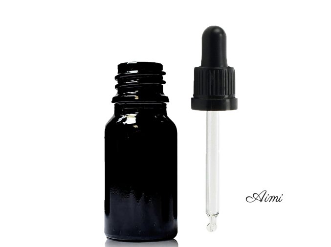 10ml Čierna Sklenená Fľaška s Kvapkadlom s Čiernou T/E Pipetou (Varianta 10ml Čierna Sklenená Fľaška s Kvapkadlom s Čiernou T/E Pipetou)