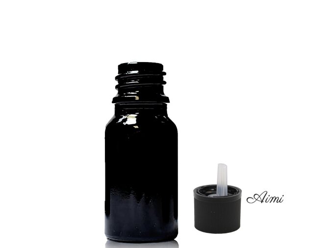 10ml Čierna Sklenená Fľaška s Uzáverom s Detskou Poistkou (Varianta 10ml Čierna Sklenená Fľaška s Uzáverom s Detskou Poistkou)
