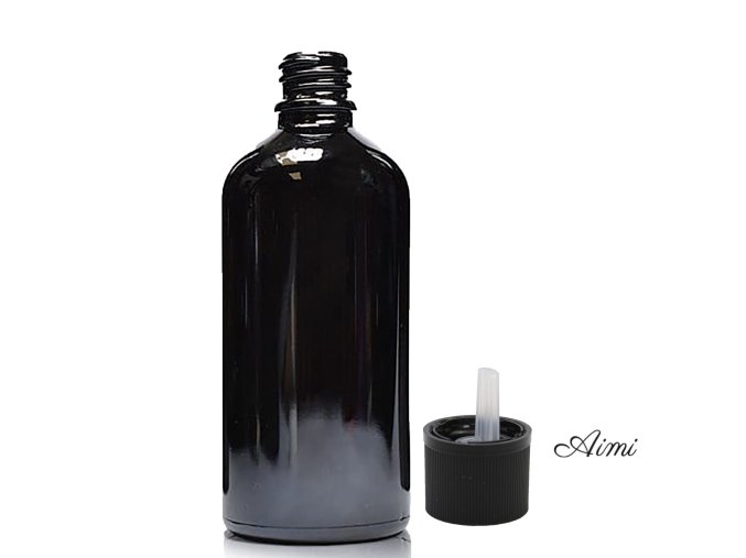 100ml Čierna Sklenená Fľaška s Uzáverom s Detskou Poistkou (Varianta 100ml Čierna Sklenená Fľaška s Uzáverom s Detskou Poistkou)