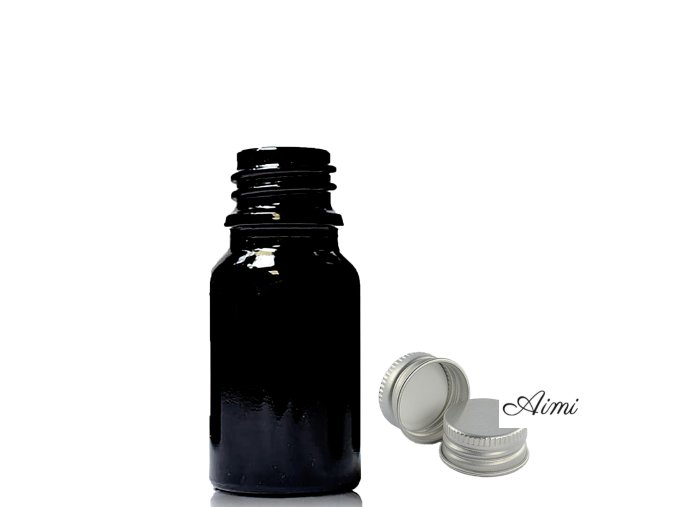 5ml Čierna Sklenená Fľaška s Hliníkovým Uzáverom (Varianta 5ml Čierna Sklenená Fľaška s Hliníkovým Uzáverom)