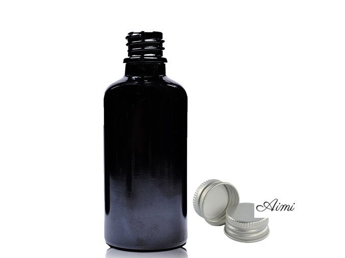 50ml Čierna Sklenená Fľaška s Hliníkovým Uzáverom (Varianta 50ml Čierna Sklenená Fľaška s Hliníkovým Uzáverom)