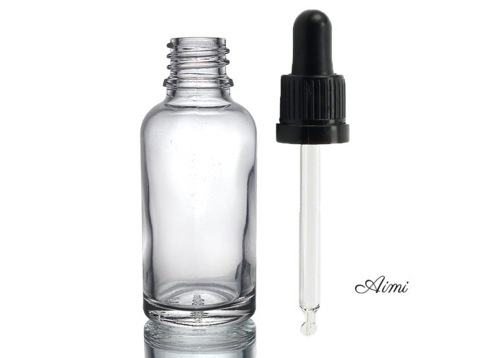 30ml Číra Sklenená Fľaška s Kvapkadlom s Čiernou T/E Pipetou (Varianta 30ml Číra Sklenená Fľaška s Kvapkadlom s Čiernou T/E Pipetou)