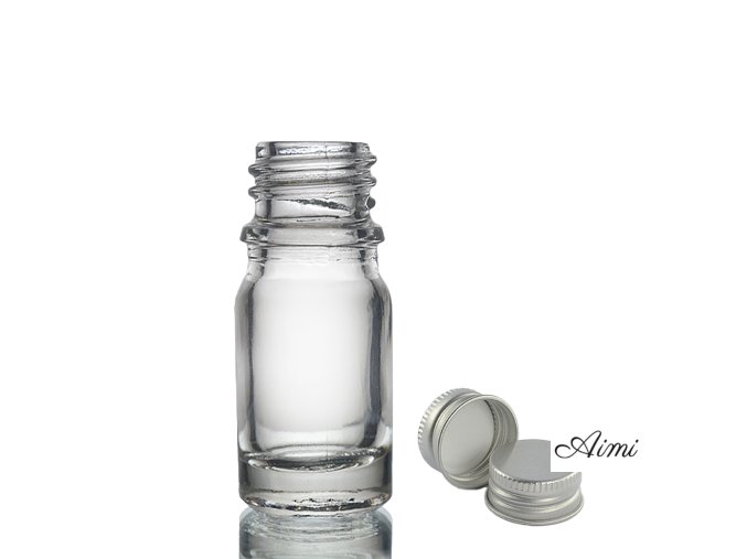 5ml Číra Sklenená Fľaška s Hliníkovým Uzáverom (Varianta 5ml Číra Sklenená Fľaška s Hliníkovým Uzáverom)