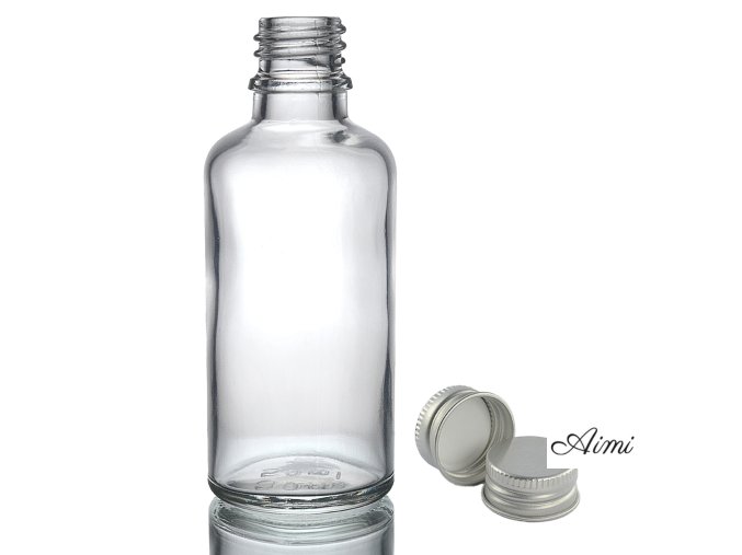 100ml Číra Sklenená Fľaška s Hliníkovým Uzáverom (Varianta 100ml Číra Sklenená Fľaška s Hliníkovým Uzáverom)