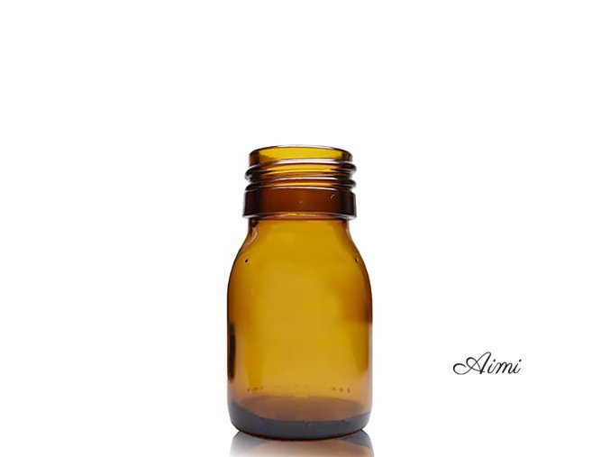 30ml Jantárová Sklenená Liekovka - Bez Uzáveru