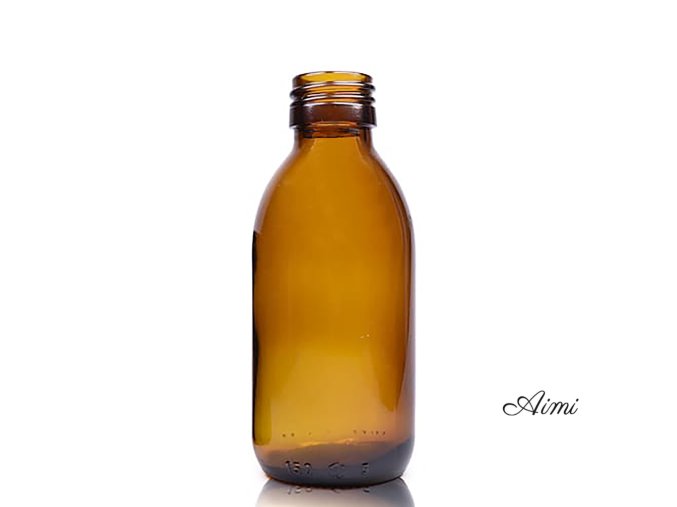 150ml Jantárová Sklenená Liekovka - Bez Uzáveru
