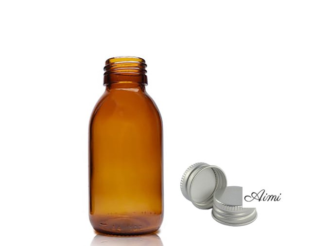 100ml Jantárová Sklenená Fľaša s Hliníkovým Uzáverom (Varianta 100ml Jantárová Sklenená Fľaša s  Hliníkovým Uzáverom)