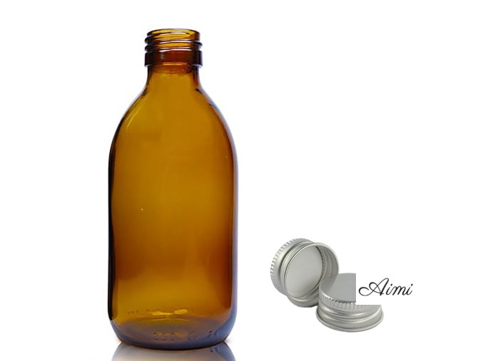 250ml Jantárová Sklenená Fľaša s Hliníkovým Uzáverom (Varianta 250ml Jantárová Sklenená Fľaša s  Hliníkovým Uzáverom)