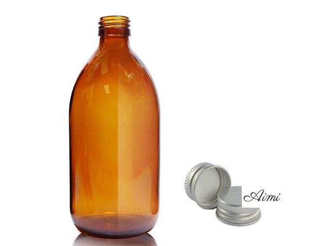 500ml Jantárová Sklenená Fľaša s Hliníkovým Uzáverom (Varianta 500ml Jantárová Sklenená Fľaša s  Hliníkovým Uzáverom)
