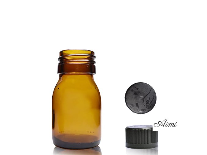 30 ml Fľaška z Jantárového Skla s Uzáverom (Varianta 30 ml Fľaška z Jantárového Skla s Uzáverom)