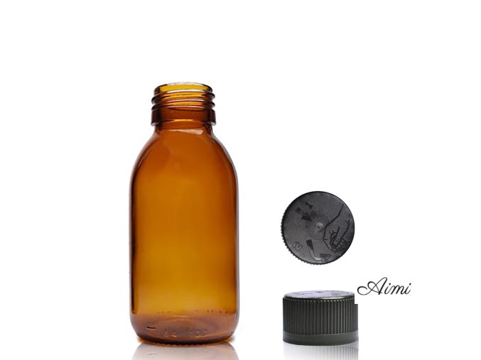 100ml Fľaška z Jantárového Skla s Uzáverom (Varianta 100ml Fľaška z Jantárového Skla s Uzáverom)