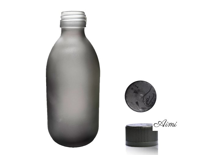 300ml Liekovka zo Šedého Skla s Uzáverom (Varianta 300ml Liekovka zo Šedého Skla s Uzáverom)