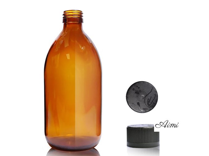 500ml Fľaška z Jantárového Skla s Uzáverom (Varianta 500ml Fľaška z Jantárového Skla s Uzáverom)