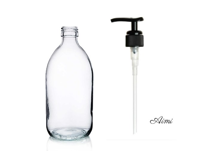 150ml Lieková Fľaška z Číreho Skla s Čiernou Plastovou Pumpičkou (Varianta 150ml Lieková Fľaška z Číreho Skla s Čiernou Plastovou Pumpičkou)