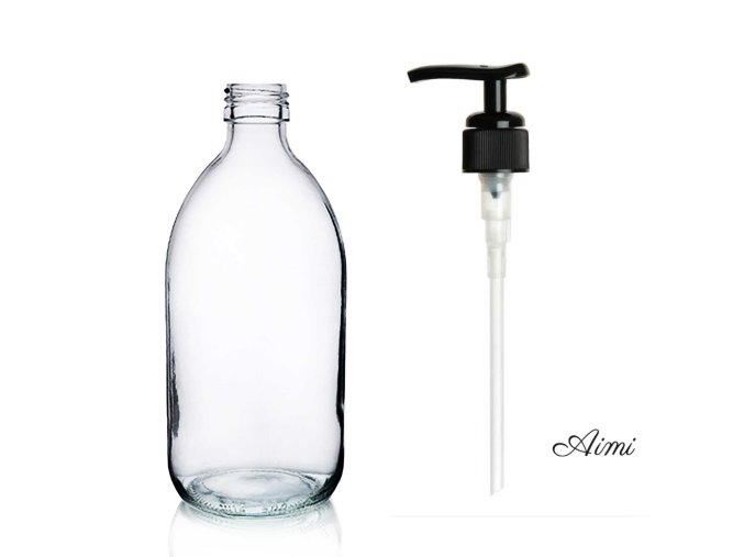 200ml Lieková Fľaška z Číreho Skla s Čiernou Plastovou Pumpičkou (Varianta 200ml Lieková Fľaška z Číreho Skla s Čiernou Plastovou Pumpičkou)