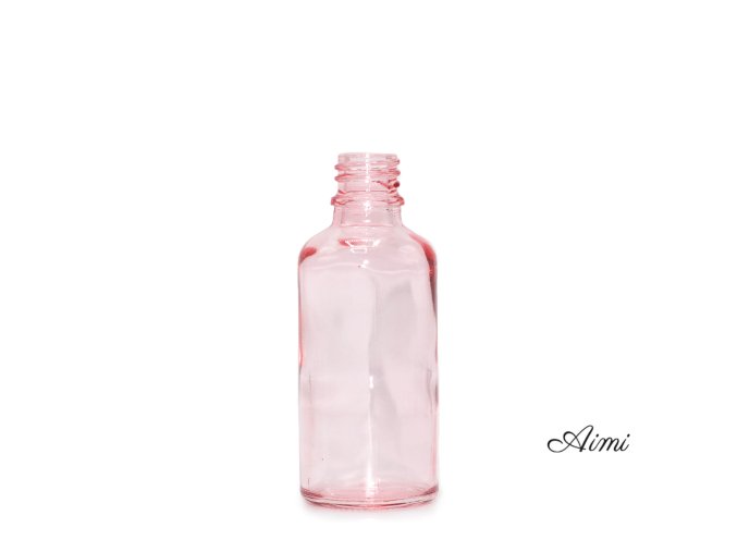 10ml Ružová Sklenená Fľaška - Bez Uzáveru